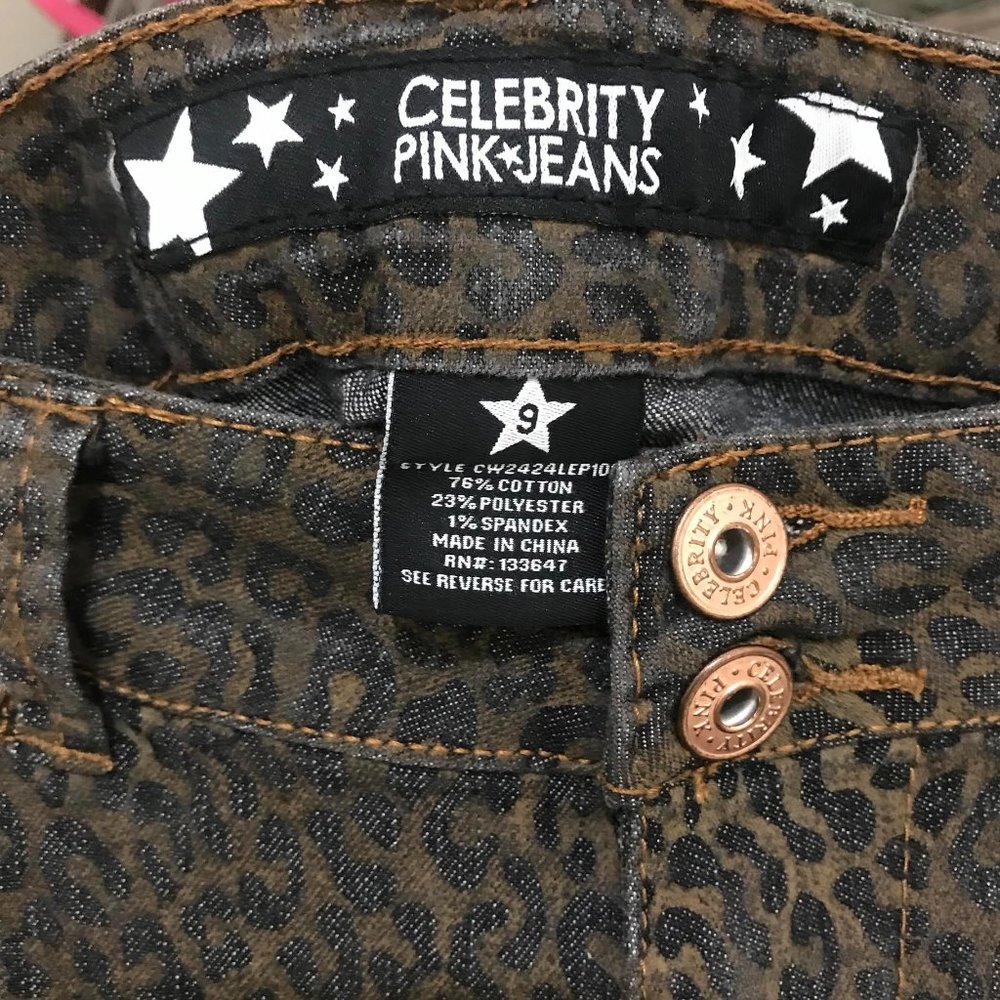 DONATED Celebrity Pink Jeans Brown/Blk Animal Print J9